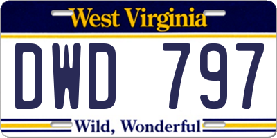 WV license plate DWD797