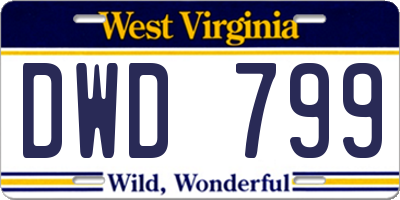 WV license plate DWD799