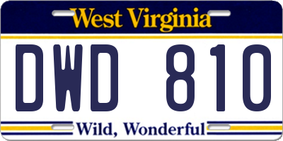 WV license plate DWD810