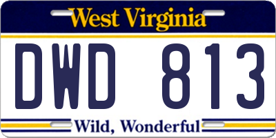 WV license plate DWD813