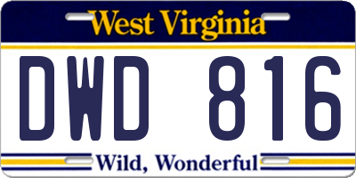 WV license plate DWD816