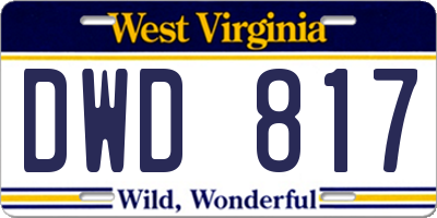 WV license plate DWD817