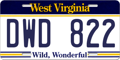 WV license plate DWD822