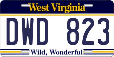 WV license plate DWD823