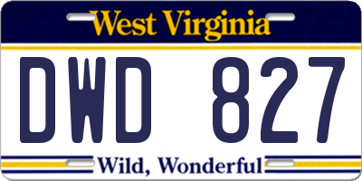 WV license plate DWD827