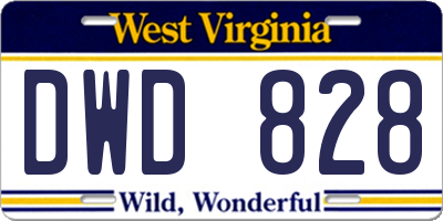 WV license plate DWD828