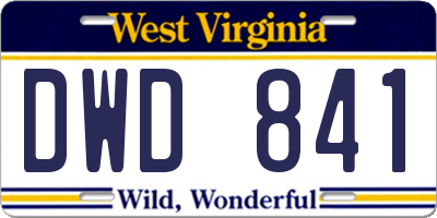 WV license plate DWD841