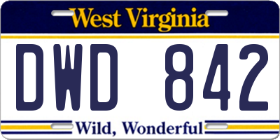 WV license plate DWD842