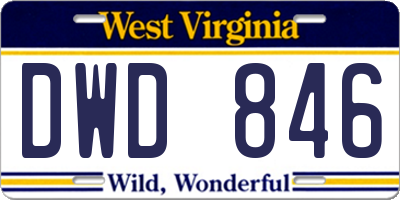 WV license plate DWD846