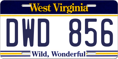 WV license plate DWD856