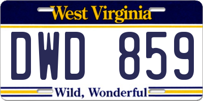 WV license plate DWD859