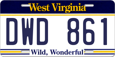 WV license plate DWD861