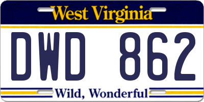 WV license plate DWD862
