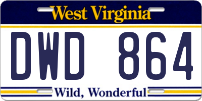 WV license plate DWD864