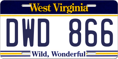 WV license plate DWD866
