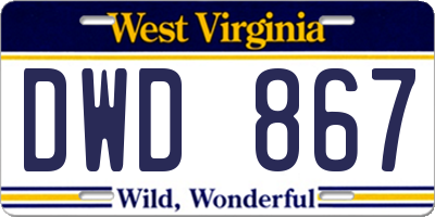 WV license plate DWD867