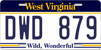 WV license plate DWD879