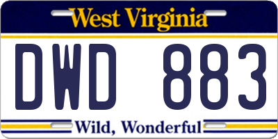 WV license plate DWD883