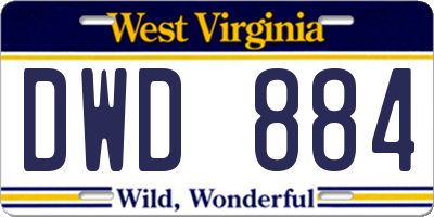 WV license plate DWD884