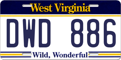 WV license plate DWD886