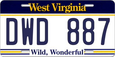 WV license plate DWD887