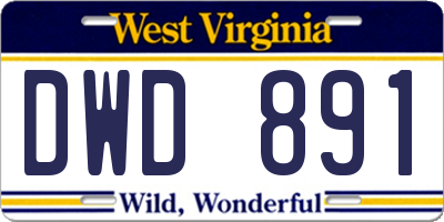 WV license plate DWD891