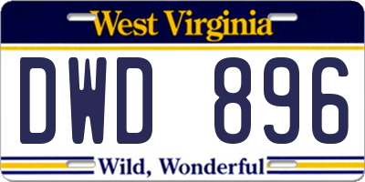 WV license plate DWD896