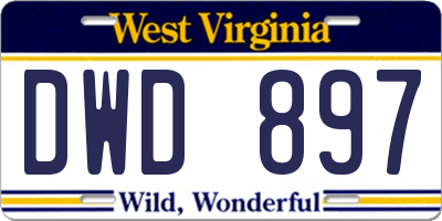 WV license plate DWD897