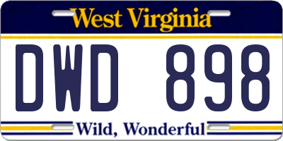 WV license plate DWD898