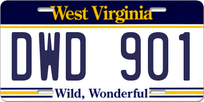 WV license plate DWD901