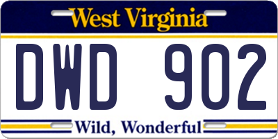 WV license plate DWD902