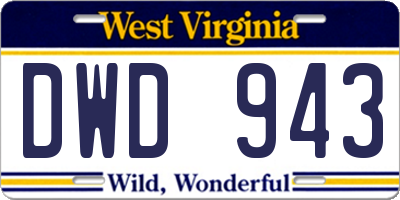 WV license plate DWD943