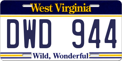 WV license plate DWD944