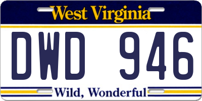 WV license plate DWD946