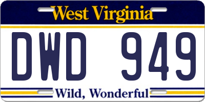 WV license plate DWD949