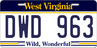 WV license plate DWD963