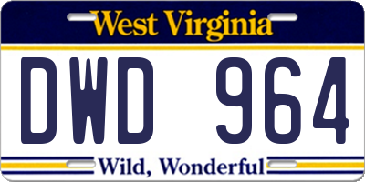 WV license plate DWD964