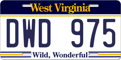 WV license plate DWD975