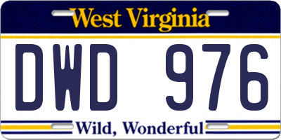 WV license plate DWD976