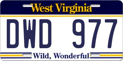 WV license plate DWD977
