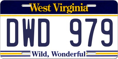 WV license plate DWD979
