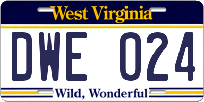 WV license plate DWE024