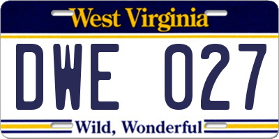 WV license plate DWE027