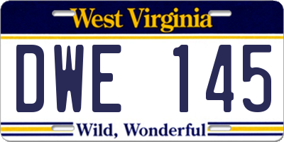WV license plate DWE145