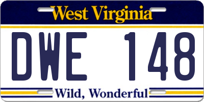 WV license plate DWE148