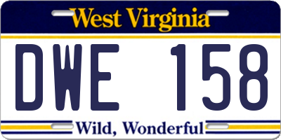 WV license plate DWE158