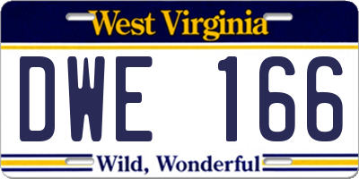 WV license plate DWE166