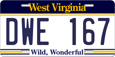 WV license plate DWE167