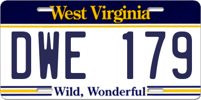 WV license plate DWE179