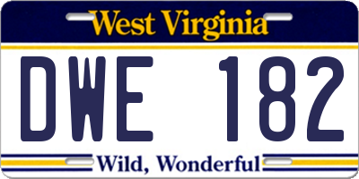WV license plate DWE182